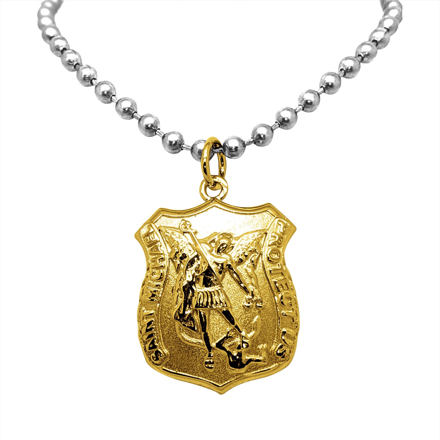 Saint Michael – Quarter Size Pendant with 24" Ball Chain