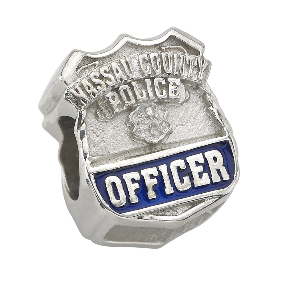 Nassau County Police Charm – Sterling Silver – Fits Pandora, Chamilia & Trollbeads Bracelets