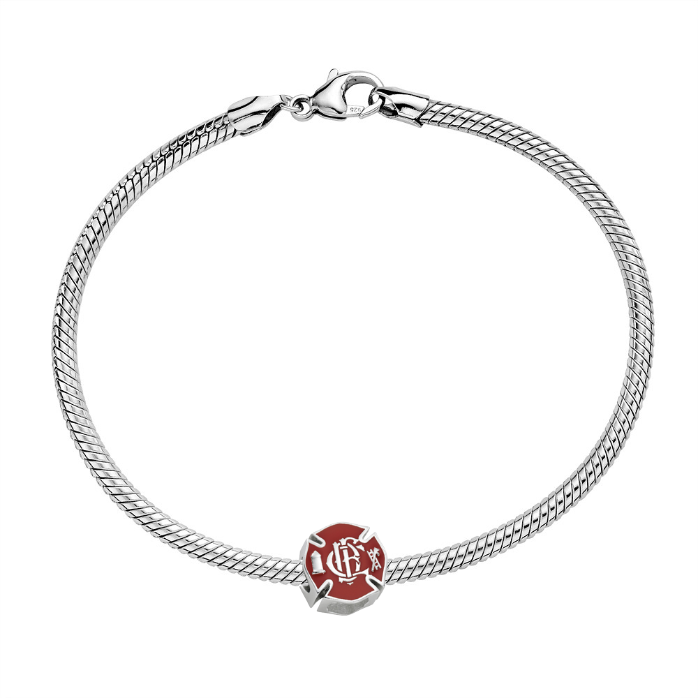 Chicago Fire Charm – Sterling Silver – Fits Pandora, Chamilia & Trollbeads Bracelets
