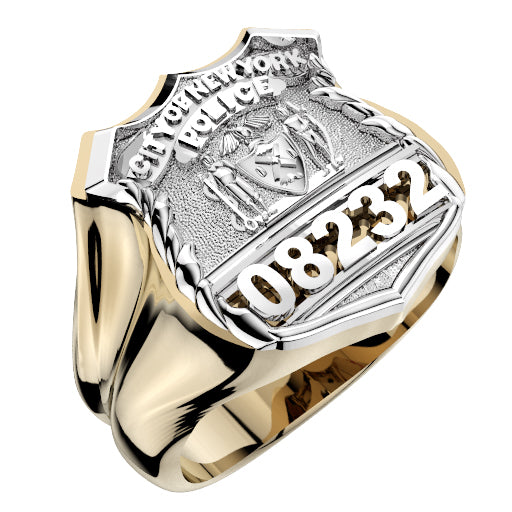 Mens NYPD PO Shape of the Shield Ring