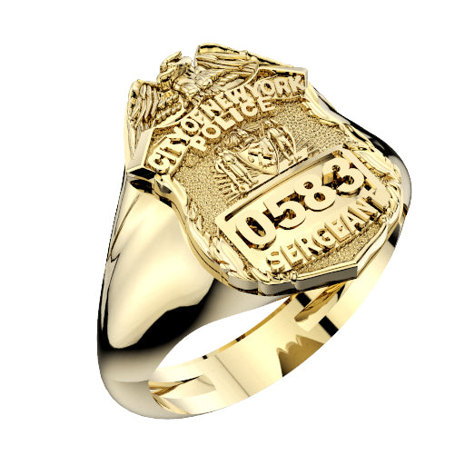 Mens NYPD Sergeant Shape of the Shield XL Ring