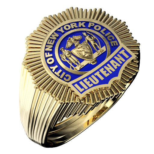Mens NYPD Lieutenant Shield Ring