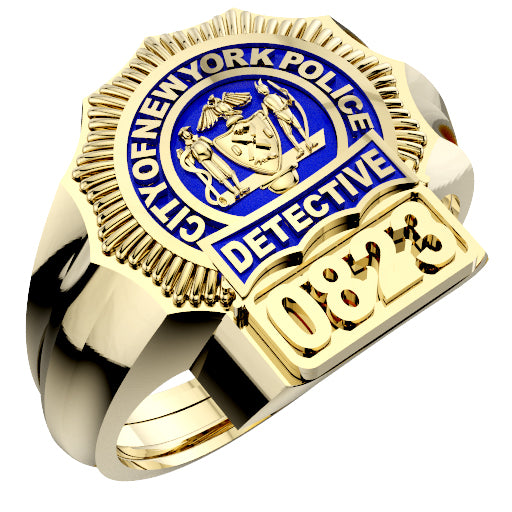 Mens NYPD Detective Nickel-Sized Shield Ring
