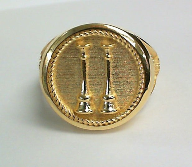 Mens  Fire Department Captain Ring - 2 Horns Standard