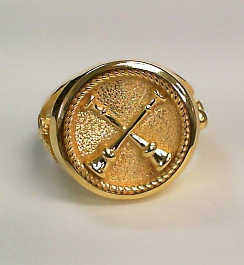 Mens  Fire Department Captain Ring - 2 Horns