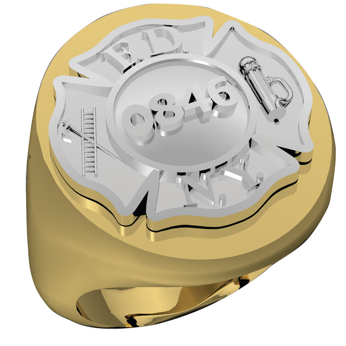 Mens FDNY Maltese Cross Firefighter Ring
