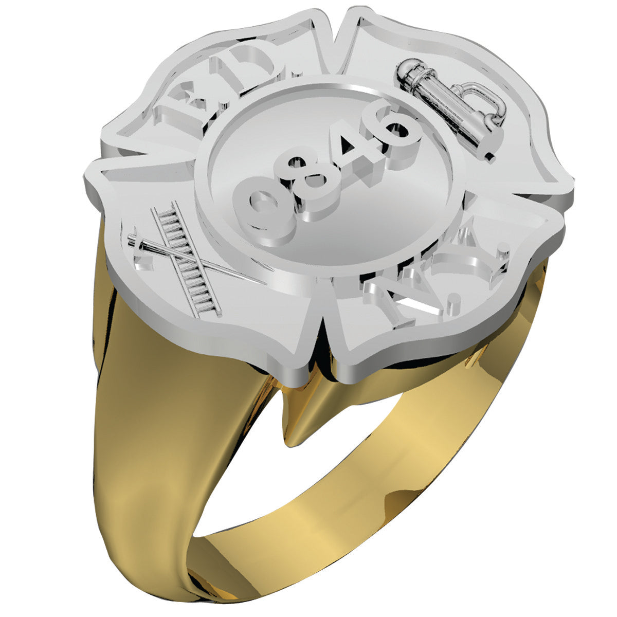 Mens FDNY Maltese Cross Firefighter Badge Ring