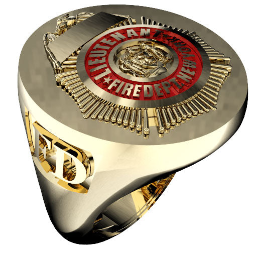 Mens FDNY Lieutenant Badge Ring