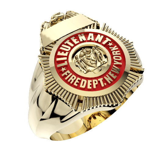 Mens FDNY Badge Lieutenant Ring