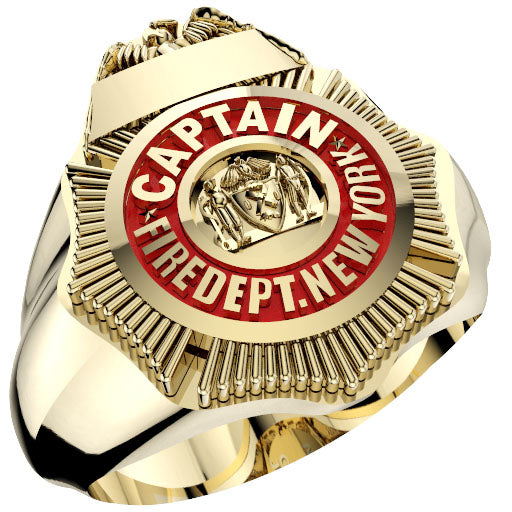 Mens FDNY Captain Badge Ring