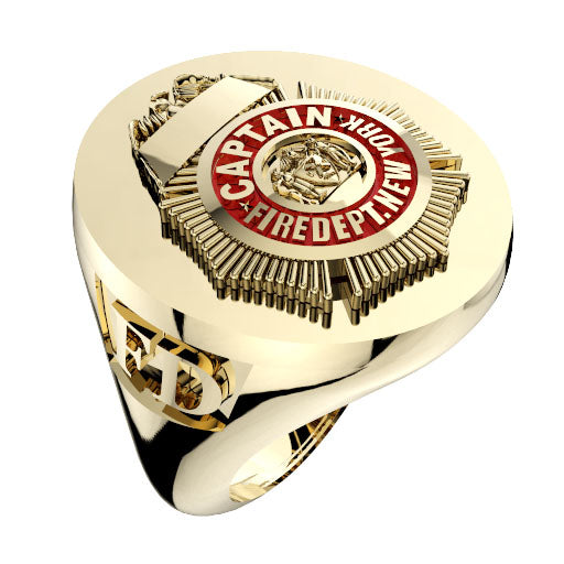Mens FDNY Captain Badge Ring