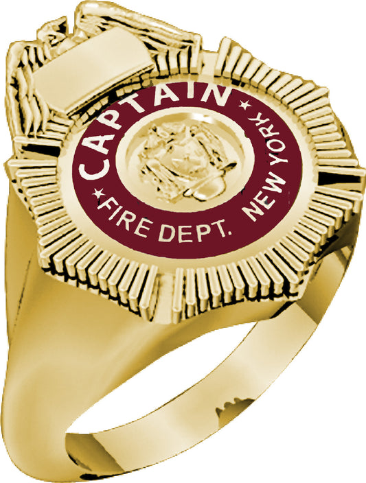 Womens FDNY Captain Badge Ring