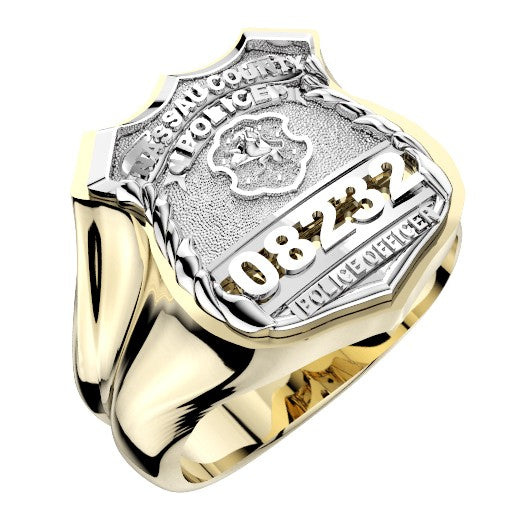 Mens Nassau County PD PO Shape of the Shield Ring