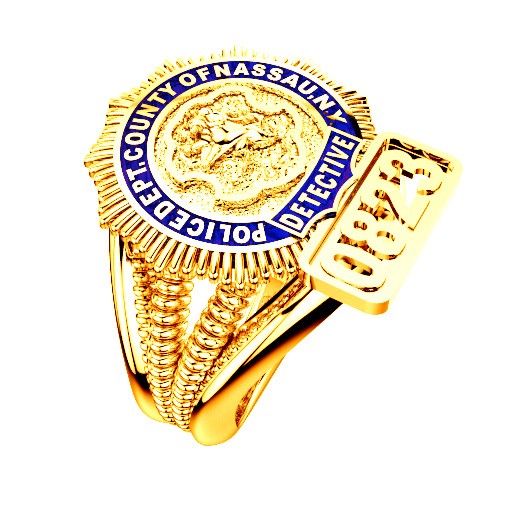 Womens Nassau County PD Ribbed Split Shank Ring