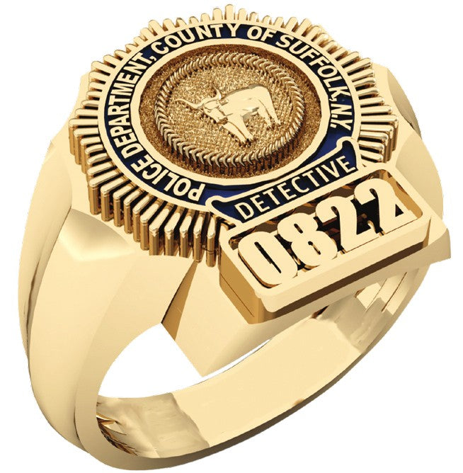 Mens Suffolk County PD Detective Shield Extra Large Ring
