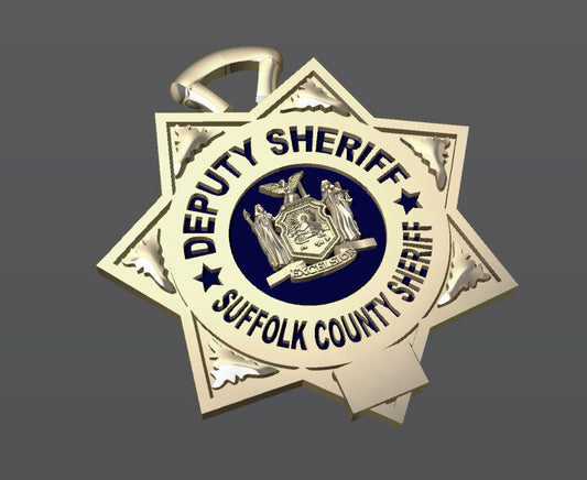 Suffolk County PD Deputy Sheriff - Nickel Size Pendant