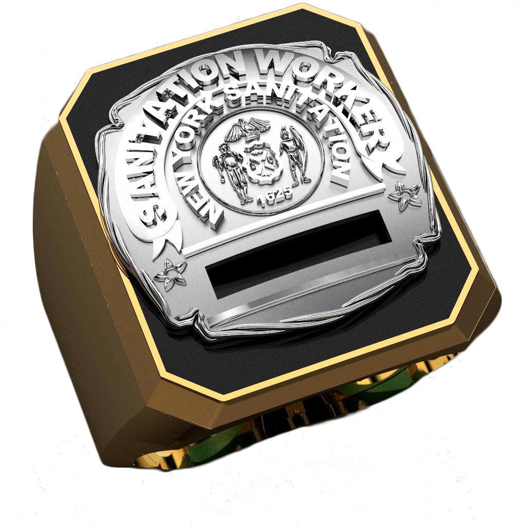 DSNY Sanitation Worker ONYX Shape of the Shield Ring