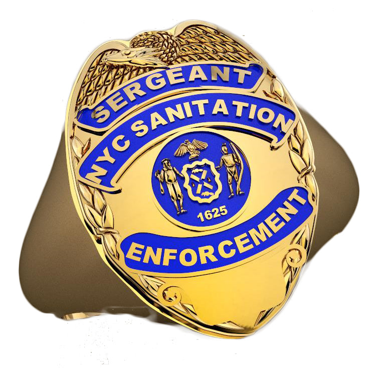 DSNY Enforcement Sergeant Shape of the Shield Ladies Ring