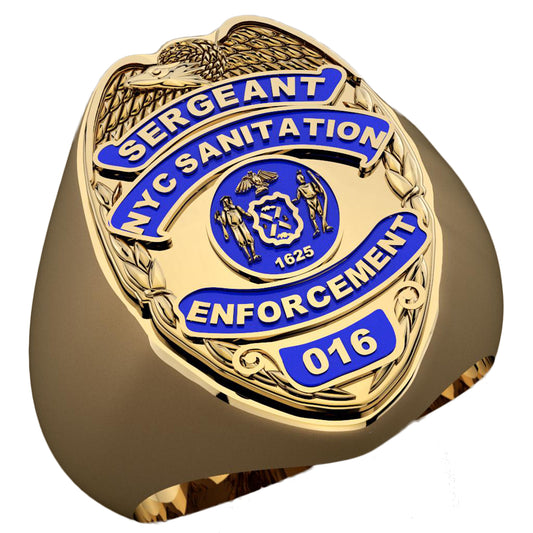 DSNY Enforcement Sergeant Shape of the Shield Ring