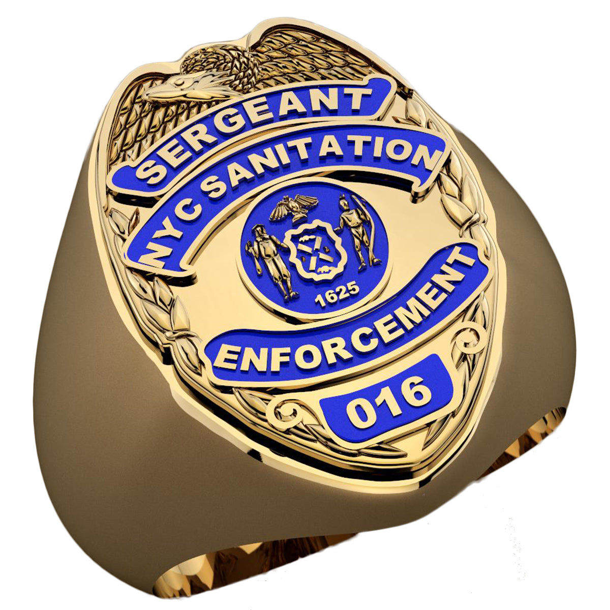 DSNY Enforcement Sergeant Shape of the Shield Ring