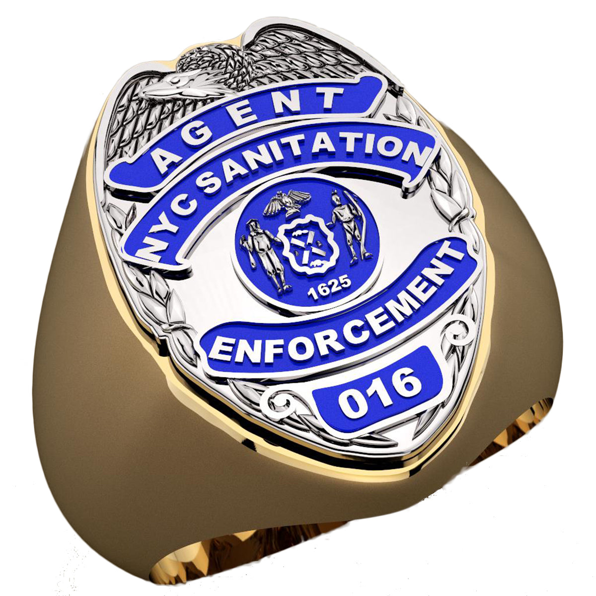 DSNY Enforcement Agent Shape of the Shield Ring