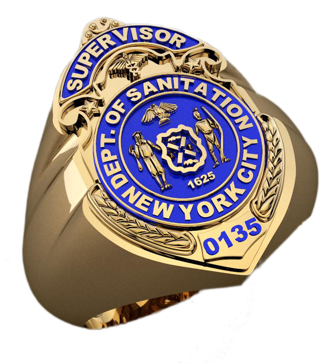 DSNY Supervisor Shape of the Shield Ring
