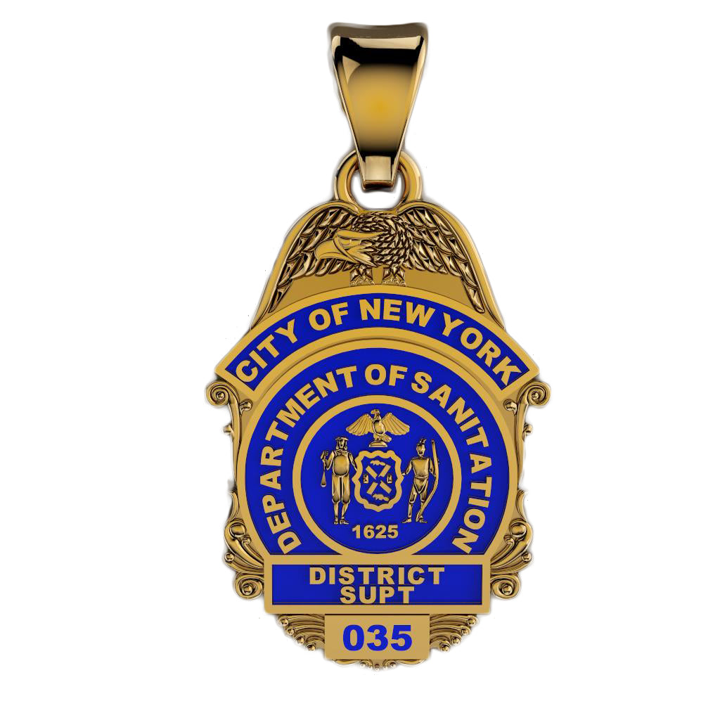 DSNY District Superintendent - Quarter Size Pendant