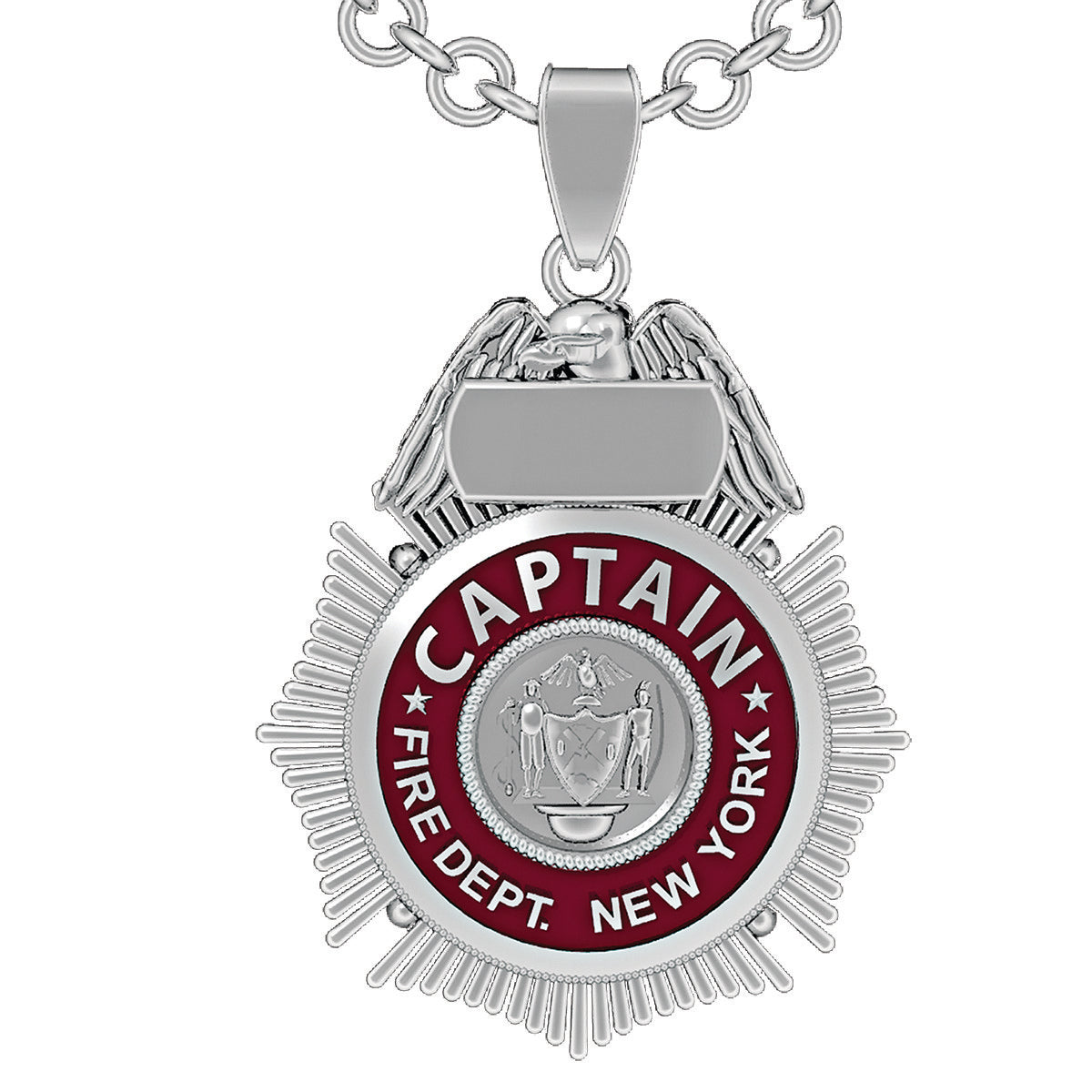 FDNY Captain Pendant - Nickel Size