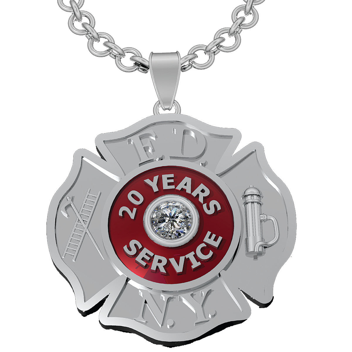 FDNY Service Pendant .10 - Nickel Size