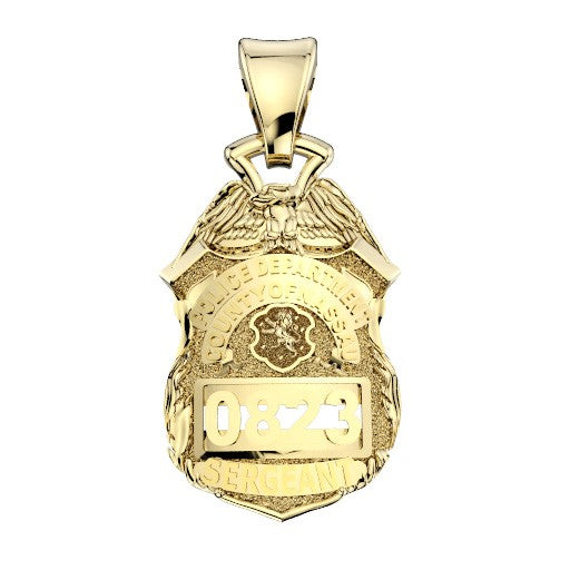 Nassau County PD Sergeant Pendant - Nickel Size Pendant