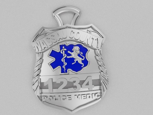Nassau County PD Medical Tech  - Quarter Size Pendant