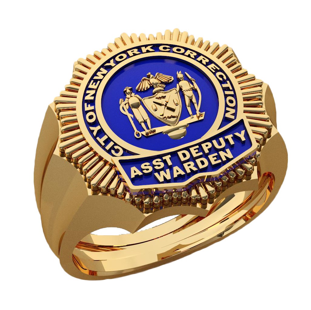 NYC Dept. of Corrections Assistant Warden Shape of the Shield Ring