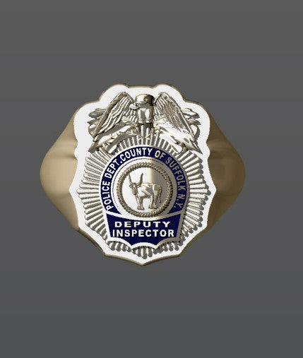 Mens Suffolk County PD Deputy Inspector XL Ring