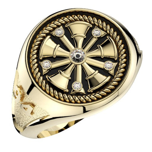 Mens Fire Department Chief Ring - 5 Horns