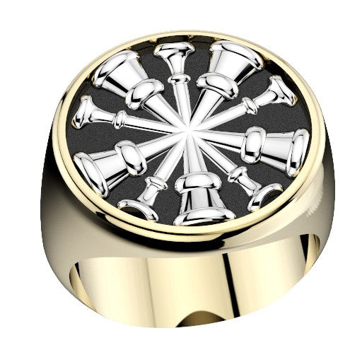 Mens Fire Department Chief Ring - 5 Horns