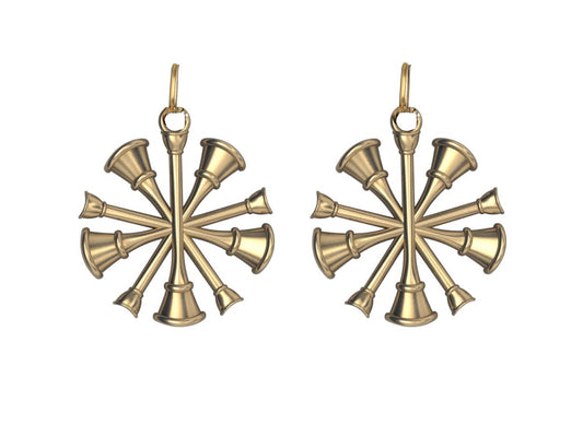 Chiefs Horns Earrings - Medium Size Pair
