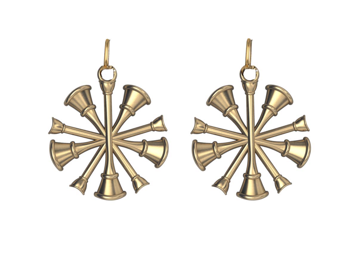 Chiefs Horns Earrings - Medium Size Pair