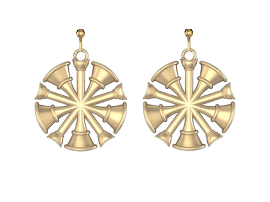 Chiefs Horns Earrings - Medium Size Pair