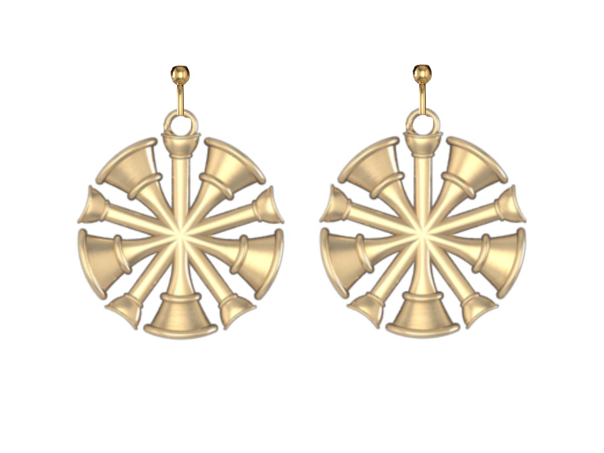 Chiefs Horns Earrings - Medium Size Pair