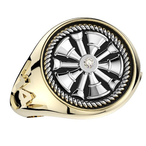 Mens Fire Department Chief Ring - 5 Horns