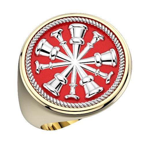 Mens Fire Department Chief Ring - 5 Horns