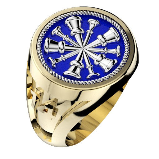 Mens Fire Department Chief Ring - 5 Horns