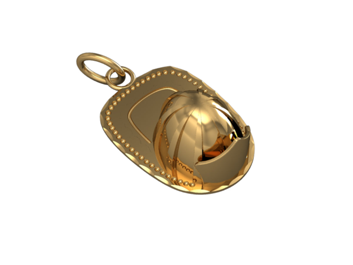 Firefighters 3D Helmet Pendant / Charm - Medium