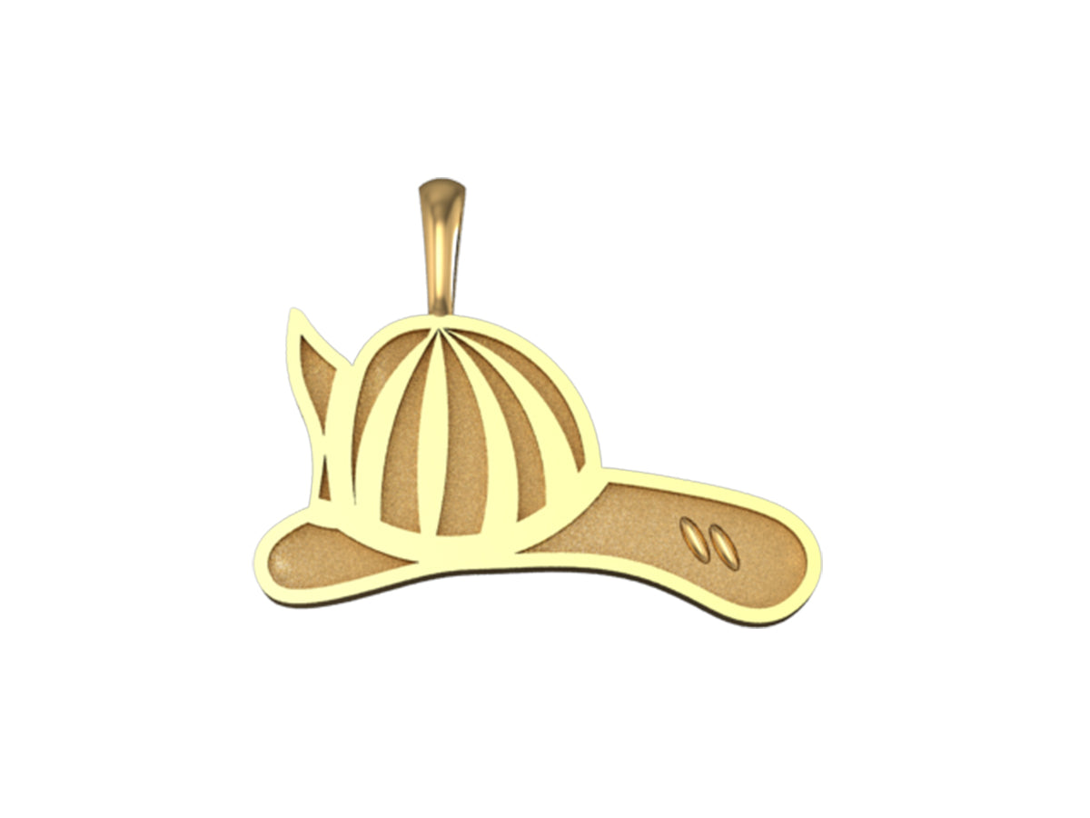 Firefighters Flat Helmet Pendant / Charm - Medium