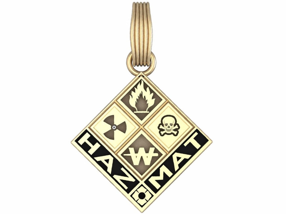 Hazmat Pendant / Charm - Antiqued Background