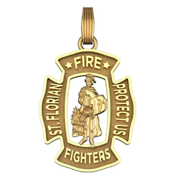 Rectangular St. Florian Pendant - Large Size