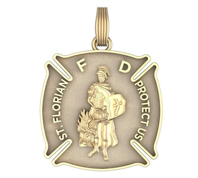 Square St. Florian Pendant - Penny Size