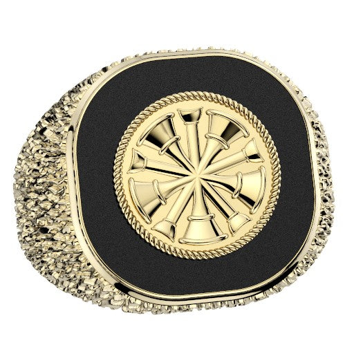 Mens Fire Department Chief Ring - 5 Horns