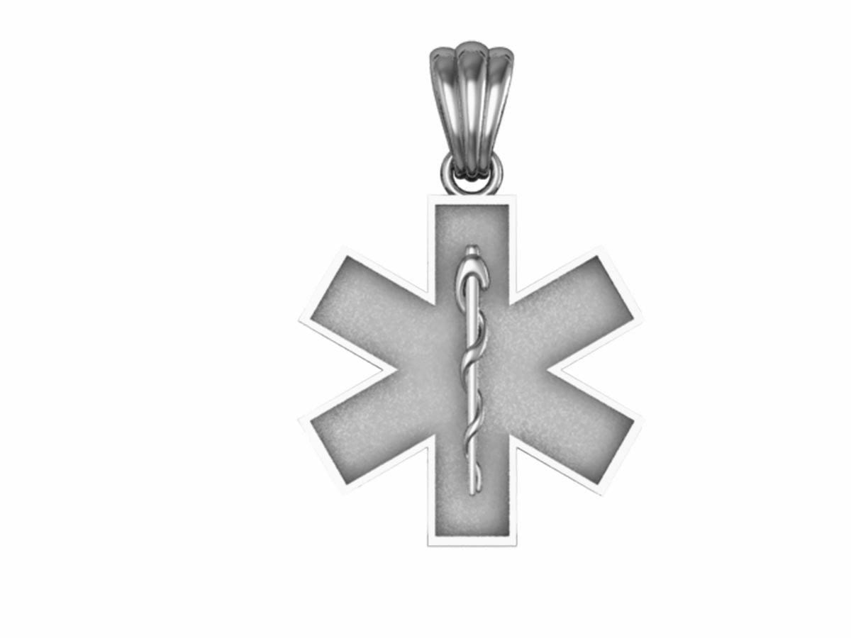 Star of Life Charm Pendant - Nickel Size