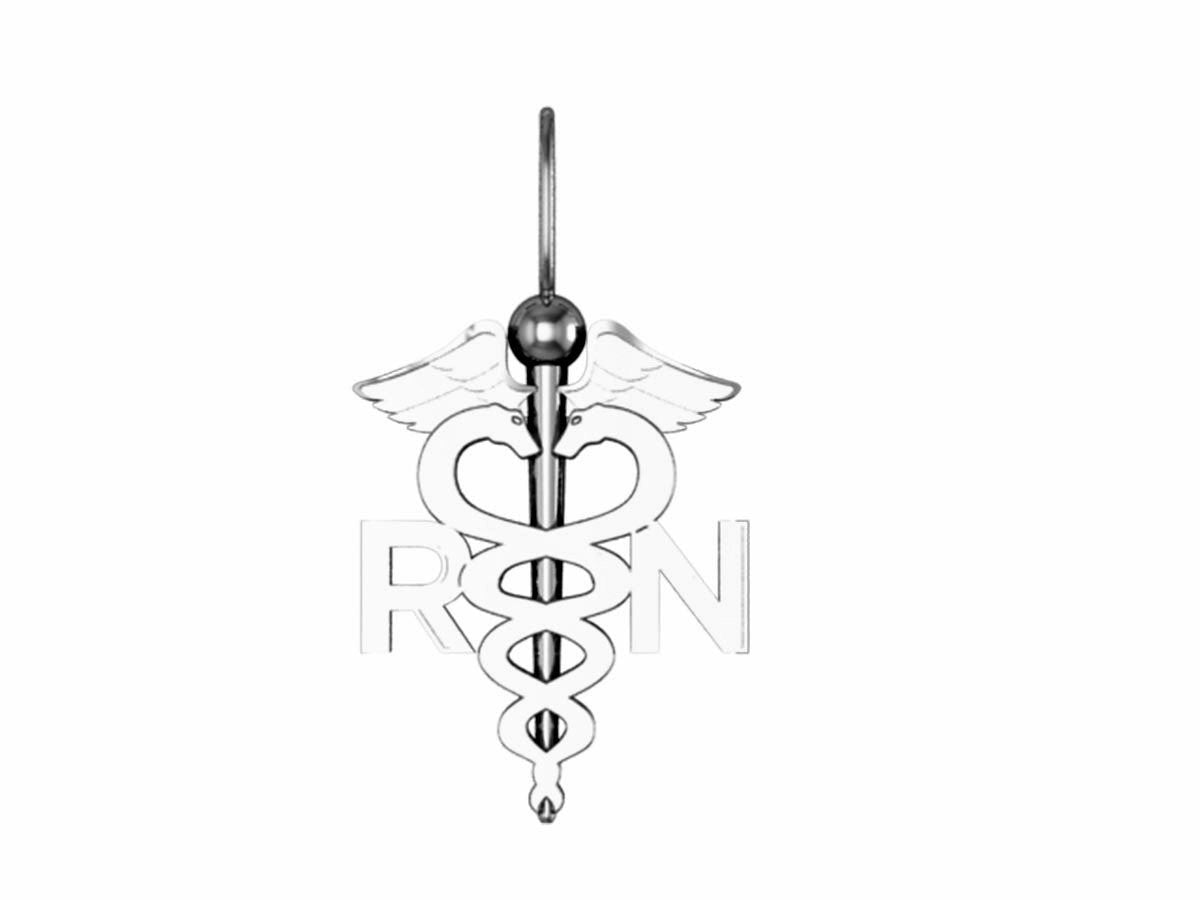 RN Caduceus Charm - Dime Size
